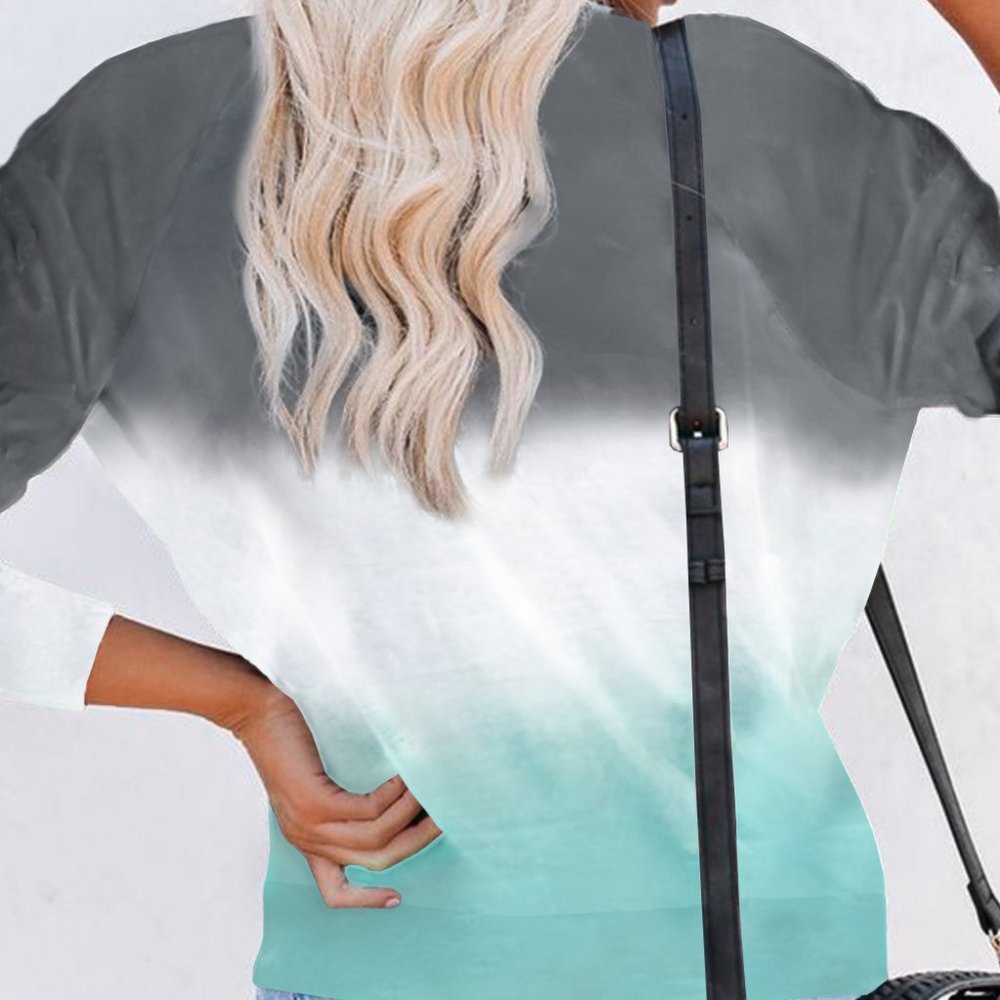 Gray Color Block Pullover